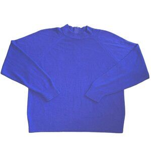 Vtg Designers Originals Turtleneck Sweater Sz XL Purple USA Made Rear Zipper